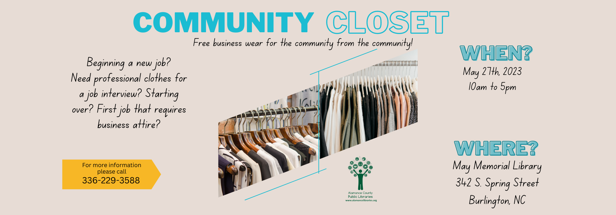 5.27 from 10 am to 5 pm - Community Closet at May Memorial