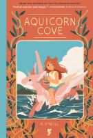 Aquicorn Cove cover - young woman riding an aquicorn (water unicorn)