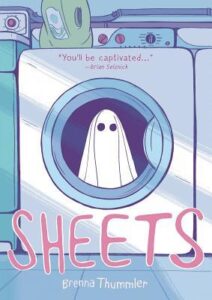 Cover of Sheets. Ghost in window of washing machine. Looks friendly.