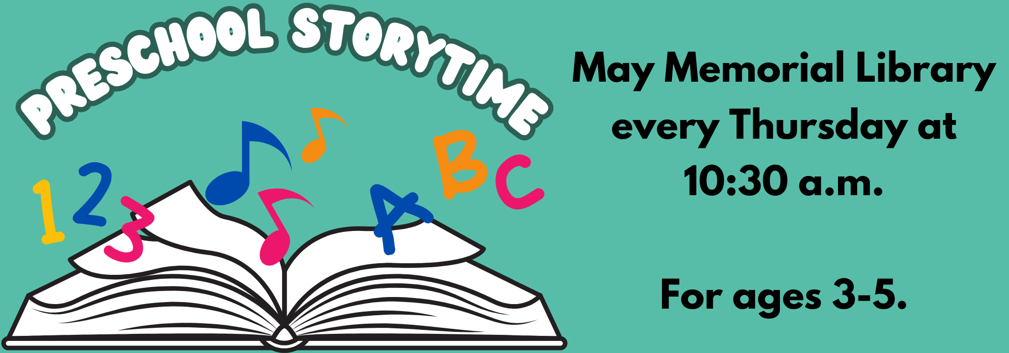 Thursday at 1030 am – Preschool Storytime at May Memorial
