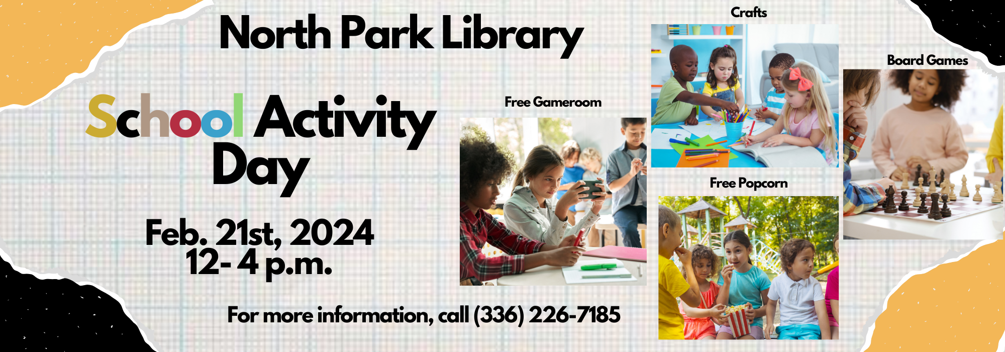 2.21 12-8 pm – School Activity Day at North Park
