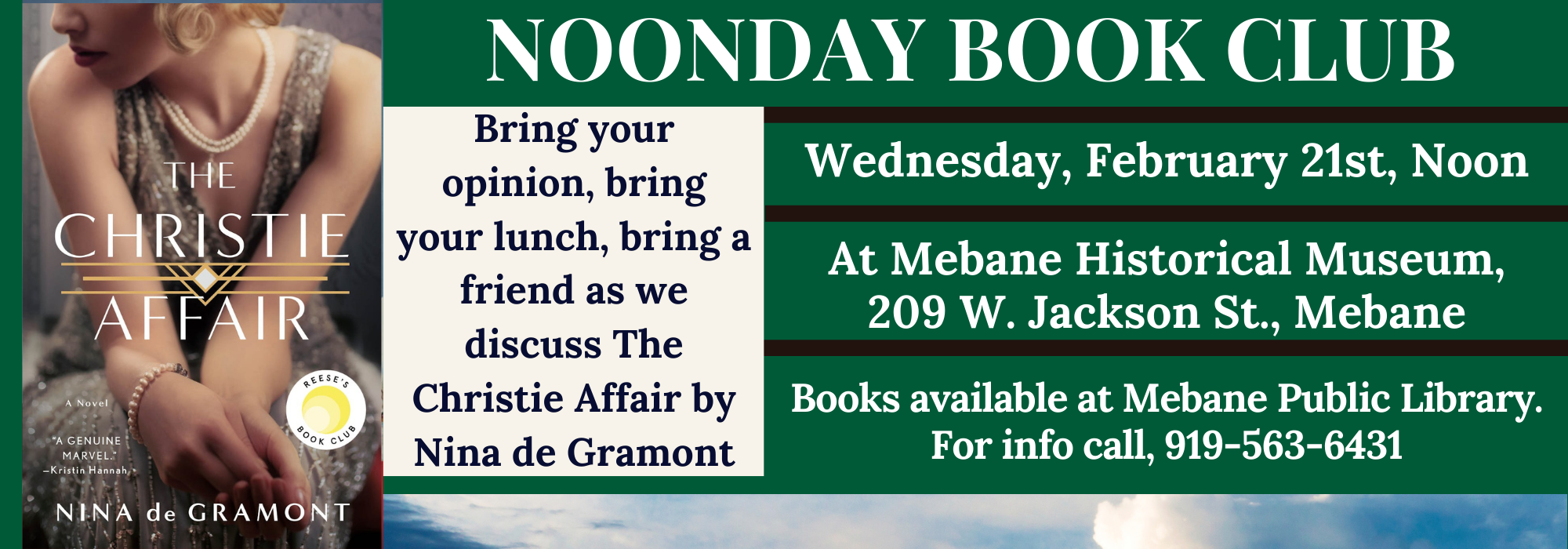 2.21 at Noon – Noonday Book Club at Mebane