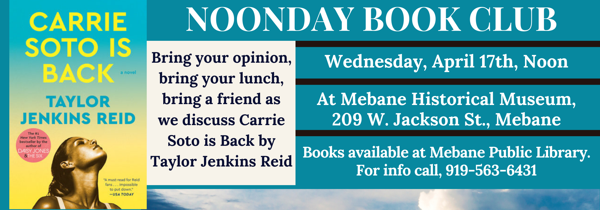 4.17 at Noon - Noonday Book Club at Mebane