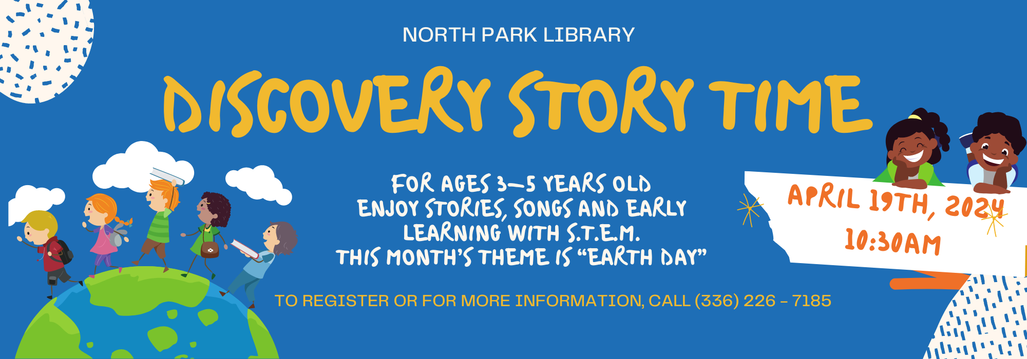 4.19 at 1030 am - Discovery Storytime at North Park