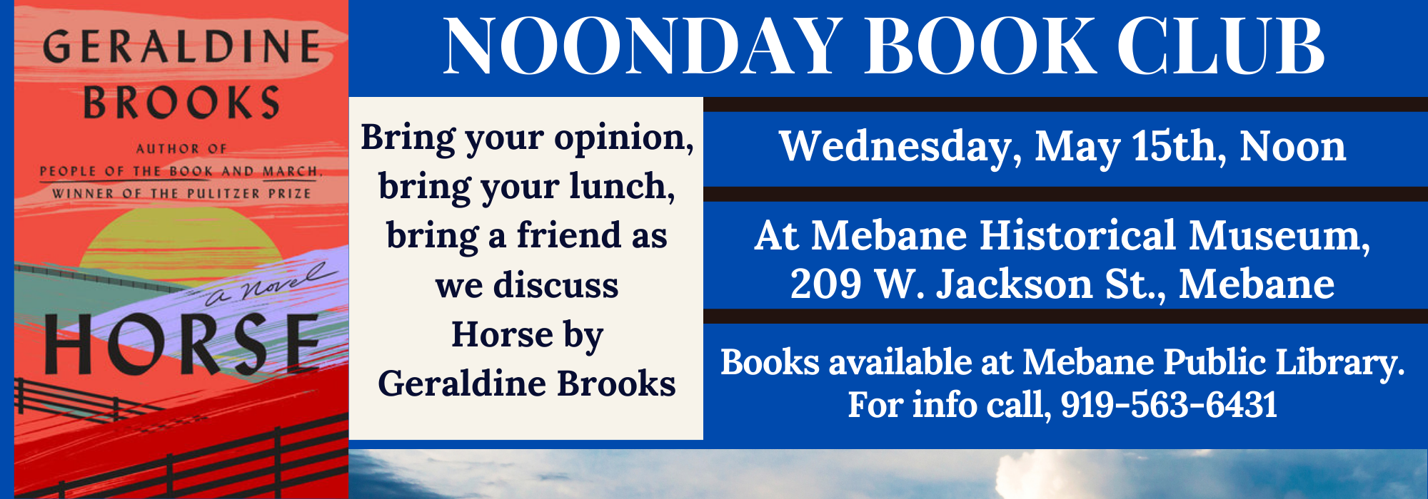 5.15 at Noon - Noonday Book Club at Mebane