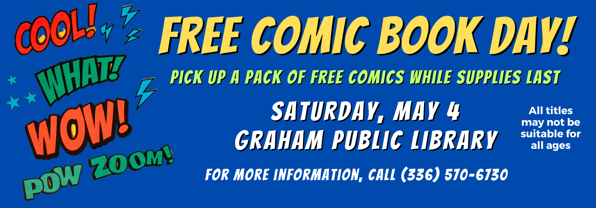 5.4 All Day - Free Comic Book Day! at Graham