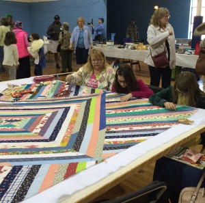 photo of the community quilt at the 2015 Uncle Eli's Quilting Party