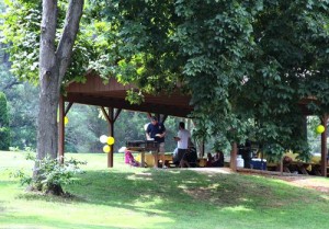 photo of part at park picnic shelter