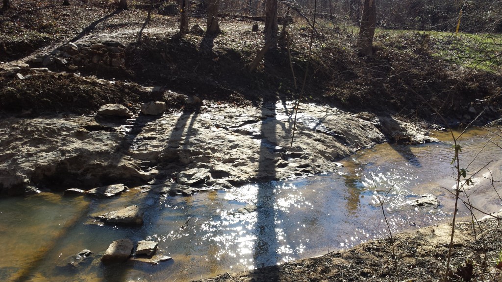 photo of the trail crossing at Boyd's Creek on the Sellers Falls Section of HRT