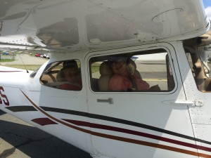 photo of VIP members in airplane