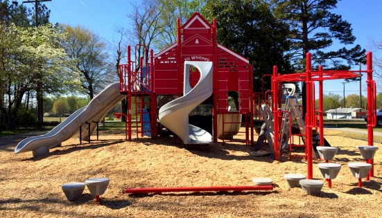 photo of the new playground at Eli Whitney Recreation Center