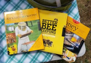 a photo of books about beekeeping