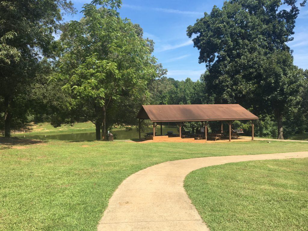 A view of Shelter 4 and walkway at Cedarock Park
