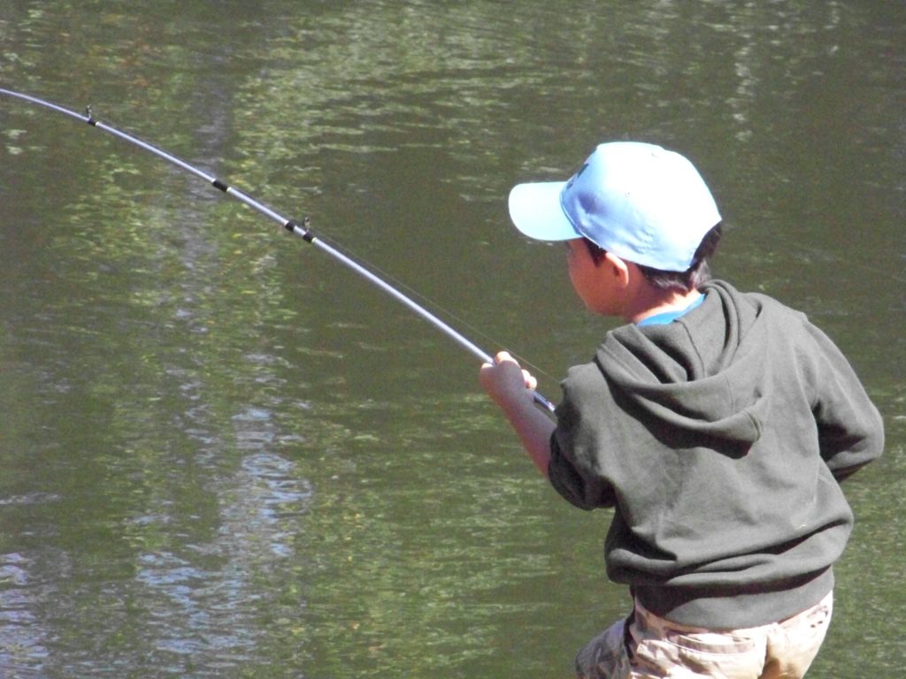 young fisherman at Cedarock pond