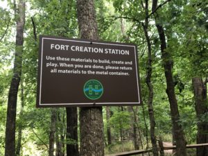 Fort Creation Station Sign at Sax Island Park