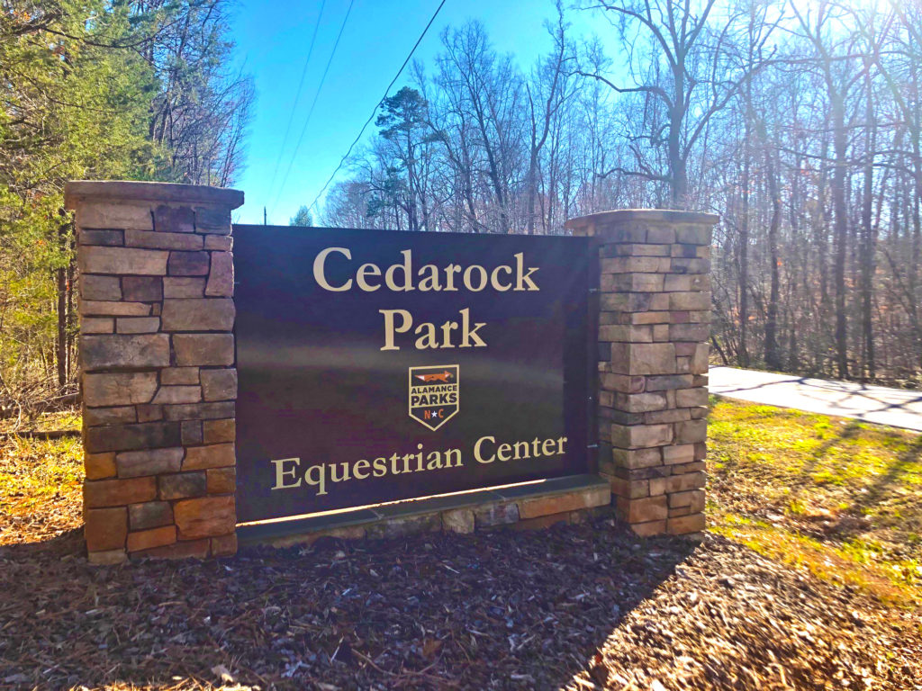 Cedarock Equestrian Center entrance sign