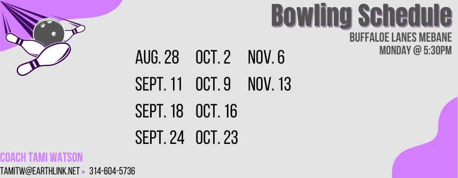 SOAC Bowling schedule for 2023