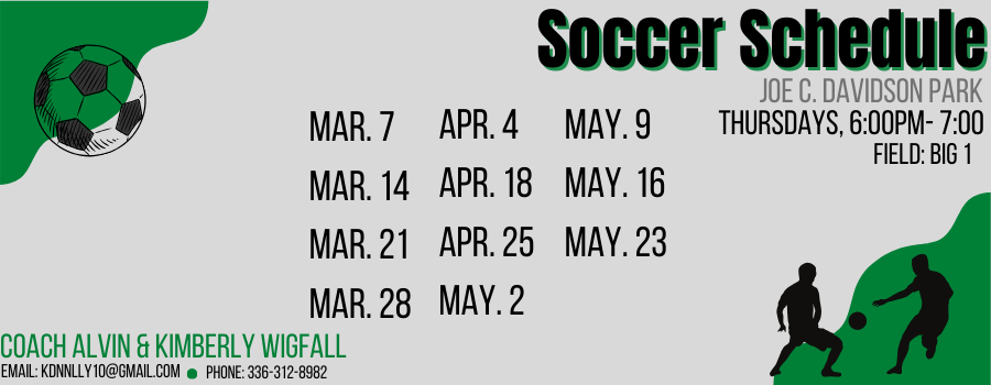 Special Olympics Alamance County Soccer Schedule - Spring 2024