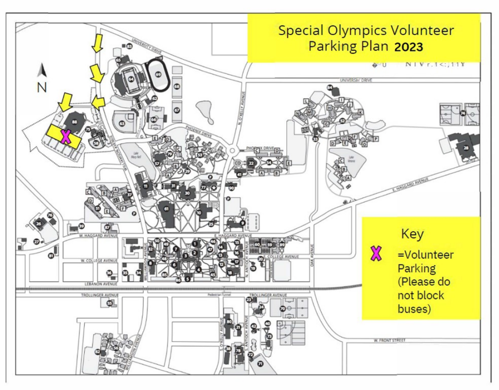 Special Olympics Volunteer Parking Plan