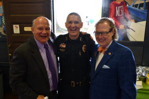 Sheriff Johnson, Commissioner Bob Byrd, and Chief Smythe