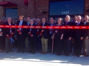 Official ribbon cutting ceremony for the new Sheetz Distribution and Kitchen Facility located at 1737 Whites Kennel Rd., Burlington.  Pictured on front Governor Pat McCrory, Commissioner Linda Massey, Vice Chair Bill Lashley, Senator Rick Gunn, Rep. Steve Ross, & Rep. Dennis Ridell.