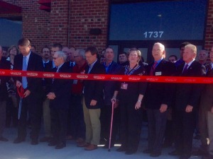 Official ribbon cutting ceremony for the new Sheetz Distribution and Kitchen Facility located at 1737 Whites Kennel Rd., Burlington.  Pictured on front Governor Pat McCrory, Commissioner Linda Massey, Vice Chair Bill Lashley, Senator Rick Gunn, Rep. Steve Ross, & Rep. Dennis Ridell.