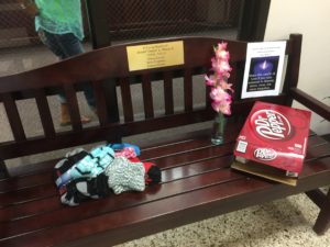 Socks Donated Towards Cancer Drive at Don Wilson Memorial Bench