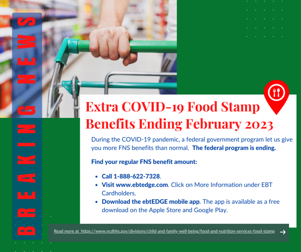 Notice of Expiring Extra Food Stamp Benefits in February 2023
