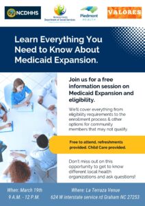 Info graphic for March 19 2024 Medicaid Expansion program